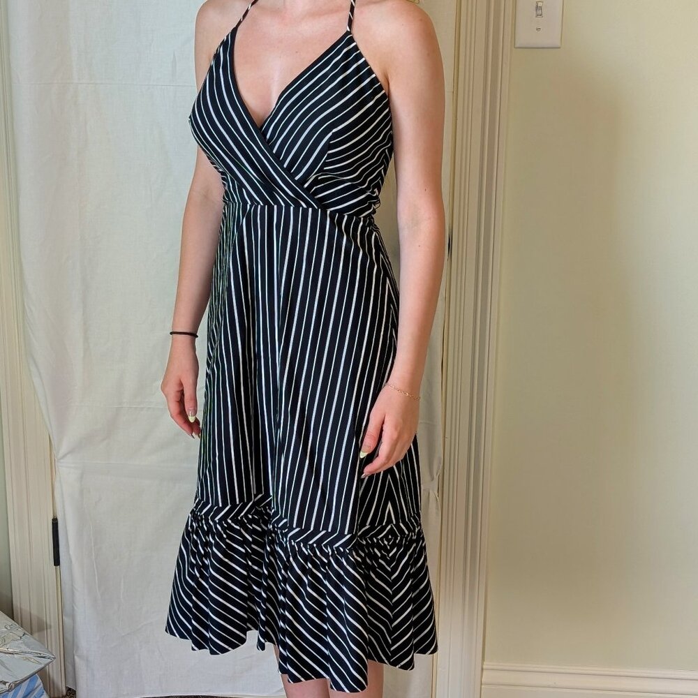 Max and Cleo Vintage Striped Halter Midi Dress | Size 4 | NWT | $170 Retail